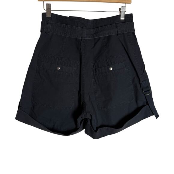 Isabel Marant Kalosco Belted Cotton Pleated High Waisted Shorts Midnight Small - Picture 11 of 13
